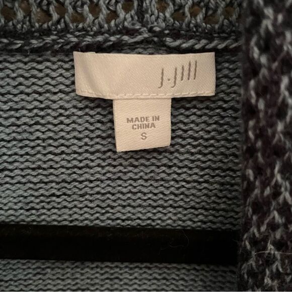 J. Jill Wool Blend Blue Knit Duster Cardigan Sweater with Tassel Ties Size Small - Picture 3 of 12